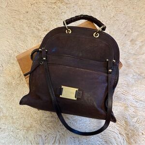 Lottusse dark brown leather convertible crossbody bag